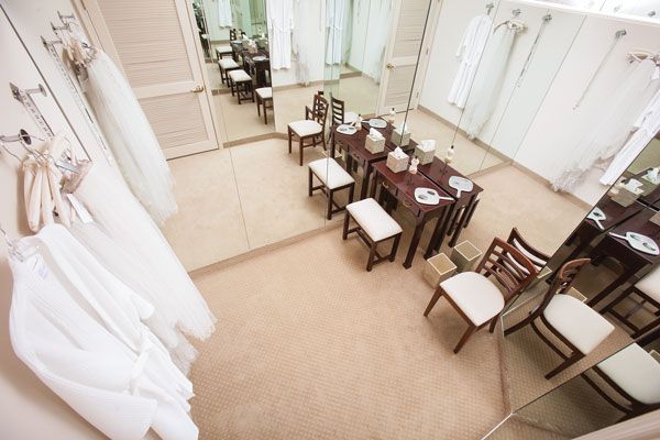 The spacious fitting rooms allow brides a relaxed and personal experience. Photo credit: Topher Stevenson / J Thomas Photography
