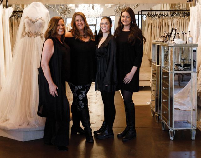 The Destiny's Bride team (from L): Owner Lisa Daversa-Paurich; sales consultant Sarah Y; sales associate Sarah Petrick and manager Joy Kinder.