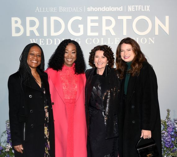 (L-R) Sandie Bailey, Shondaland's Chief Design & Digital Media Officer; Shonda Rhimes, Bridgerton executive producer and Shondaland's CEO; Lyn Paolo, and Katie Lowes, actress, Scandal, were in attendance.