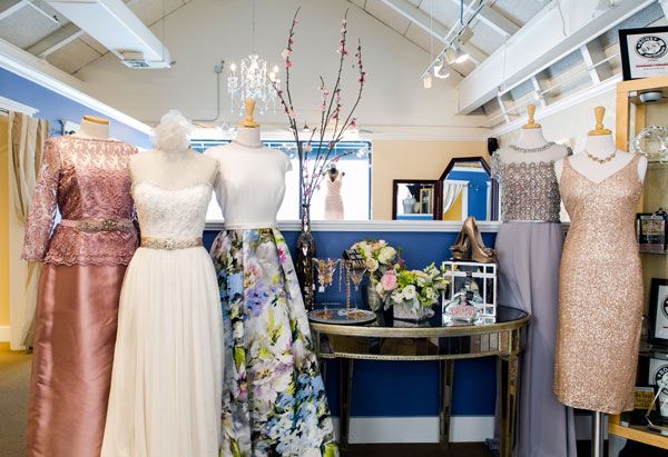 The Bella Sera Bridal & Occasion motto is “Every woman. Every occasion.” The store truly caters to every shape, size and taste. Mother-of-the-bride and mitzvah dress designers (L to R) are Teri Jon, Casablanca (dress) with a Giavan belt, Theia, Terani and Sorella Vita (this is only a partial list of MOB/mitzvah designers the store works with). Photo ©Shawn Black Photography