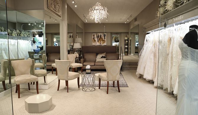 Open bridal viewing areas provide the opportunity to see other brides in their gowns.