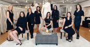 The Bri’Zan Couture staff (L to R): Mary Anne Glowacki; Kennedy Crowley; Samia Hawa; Ana Campos; Briana Zanayed (sitting, the owner’s daughter who the store is named after); owner Sue Cerulli; Alice Szulc; and Alex Salcik.