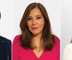 New to Allure Bridals  executive team:
Marco Montenegro, Chief Growth Officer; Maria Montenegro, Senior Sales Executive; and Raquel Cadourcy, Chief Marketing Officer.
