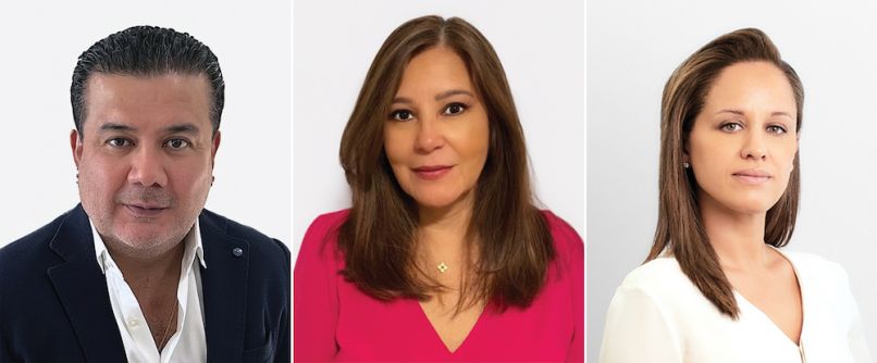 New to Allure Bridals' executive team:
Marco Montenegro, Chief Growth Officer; Maria Montenegro, Senior Sales Executive; and Raquel Cadourcy, Chief Marketing Officer.