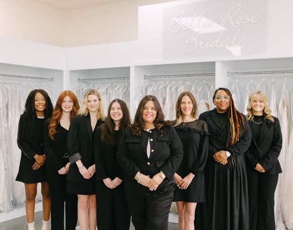 The Bella Rose Bridal and Formal team (from l): Savanna, Katelyn, Sophie, Raelyn, Petra, Kashyn, Nyianza, Darrien.