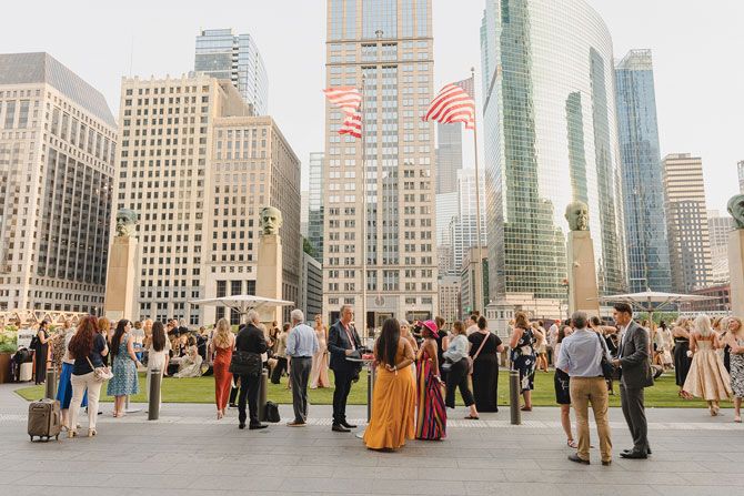 The outside event drew a crowd for food, drinks and entertainment.