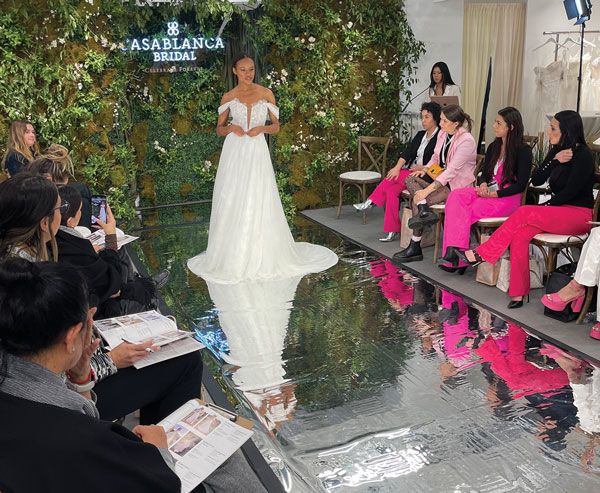 Casablanca Bridal showcased its collection atop a dramatic and eye-catching runway.