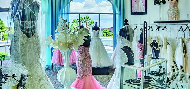 Celebrations Bridal & Fashion is located less than four miles from the Las Vegas Strip. Customers from all over the world visit the showroom.