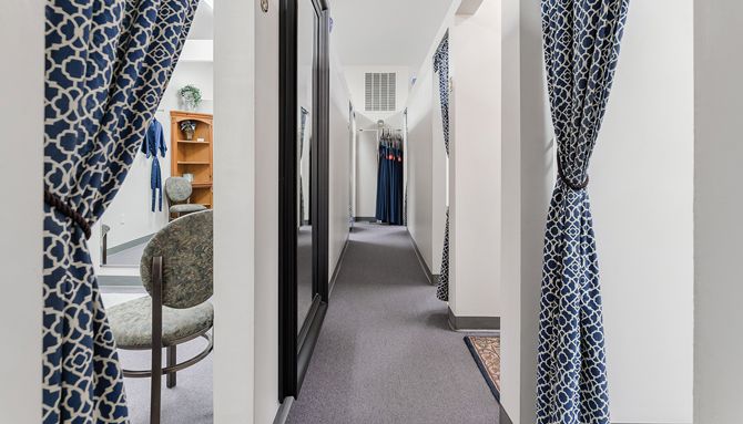 Ten fitting rooms allow for plenty of traffic in the 7,200-square-foot space.