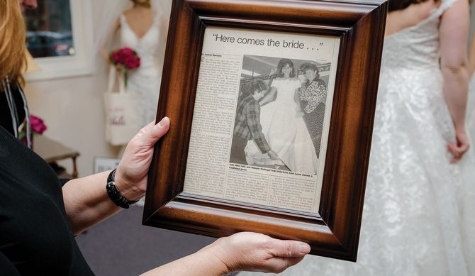 A framed article reminds of the store’s illiustrious history.