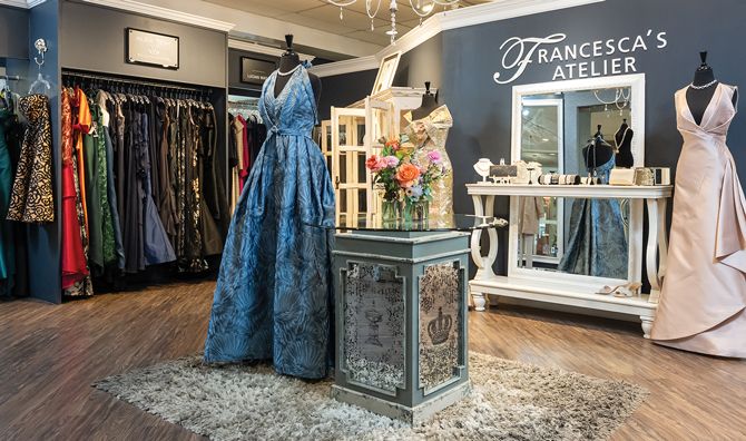 Francesca's Atelier opened in 2014 and carries semi-formal and formal attire for special occasions and events.