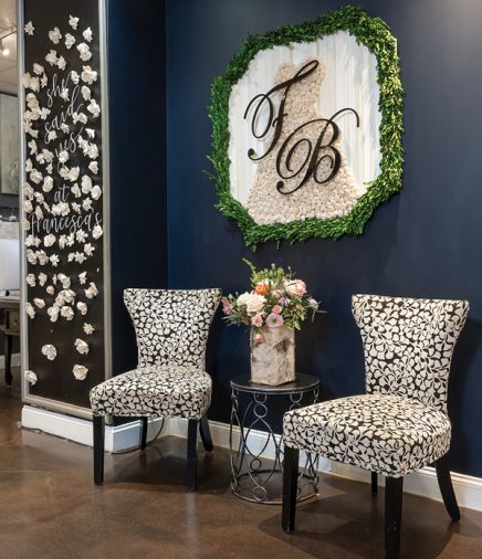 One of the intimate seating areas for brides and guests.