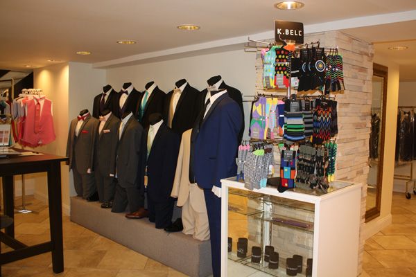 Fashion-forward tuxedos at Frew's.