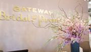 Having a statement floral piece in the reception area is a must for Gateway Bridal and Prom in Salt Lake City. Fresh-cut flowers are eye-catching and fill the salon with a subtle floral fragrance. Photo credit: Abby Khyl