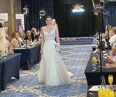 House of Wu presented Fall 24 bridal and wedding party fashions at the Drake Hotel in Chicago.