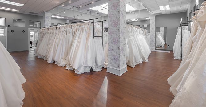The plus-size selection at VOWS makes up half the store.