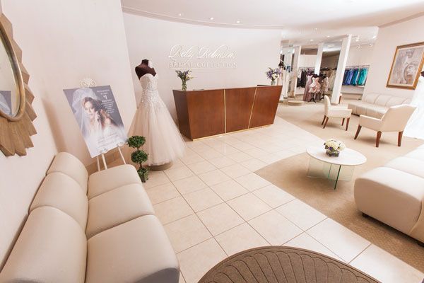 The lobby of Betsy Robinson’s Bridal Collection sets the tone for an exciting and exceptional experience as brides choose gowns. Photo credit: Topher Stevenson / J Thomas Photography