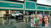 Jill’s Fashions & Bridals in League City, Texas, escaped building and inventory damage from Hurricane Harvey but concerns about the storm’s long-term impact on consumer confidence and spending linger. Inset: Jill’s Fashions & Bridals owners Ricardo and Diana Montes with their daughter, manager Danielle Smith.