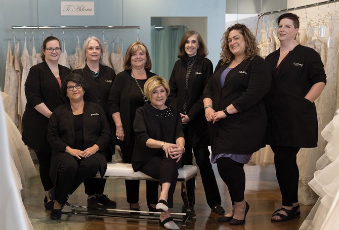 LuLu's Bridal Staff: Seated - Jeanette D., Jenny Cline. Standing - Brittany W., Carolyn P., Marsha French, Kimberley Y., Melissa S., Tiffany M. Not pictured - Guadalupe S., Daniella N.