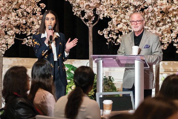 Nayri Kalayjian, Lovella Bridal and The Wedding Fashion Expert led the Mon Cheri Academy with Steve Lang, Mon Cheri CEO, in a special pre-market event.