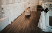 A view of two try-on areas for brides  say  Yes  moments.