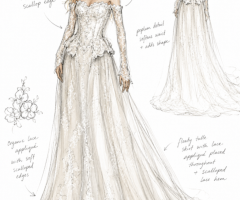 Martine Harris suggests that Martina Liana gown ML 2069, sketched here, would be perfect for Taylor Swift.