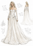 Martine Harris suggests that Martina Liana gown ML 2069, sketched here, would be perfect for Taylor Swift.
