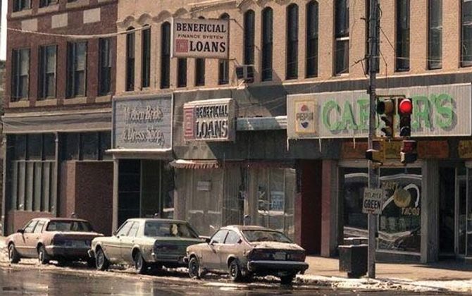 The storefront when the Fortins purchased the business in 1986.