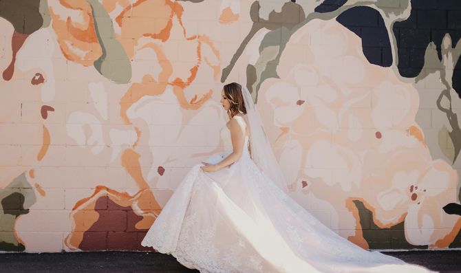 A floral mural in the parking lot provides another Instagrammable moment.