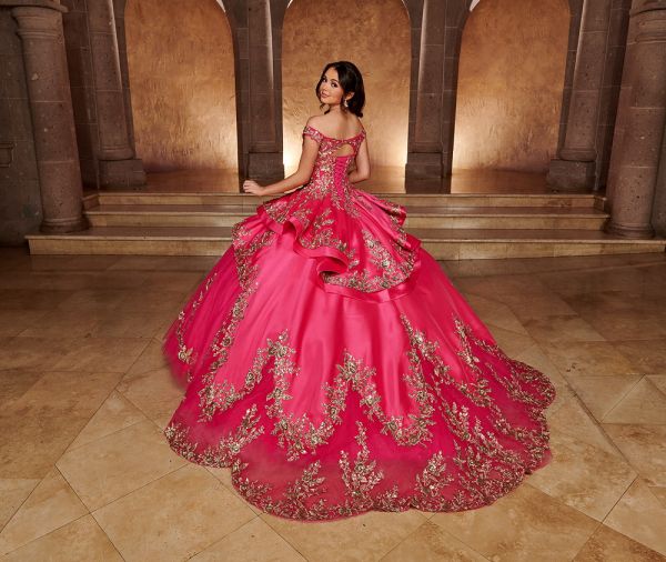 Quinceanera collections have also been rebranded with the Rachel Allan brand. Style shown 2162