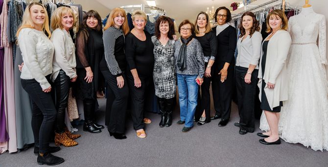 The Julie Allen Bridals team (L to R): Laura, Pam, Lois, Lauren, Melanie, Jessica, Yupa, Alex, Donna, Erica, Jen.