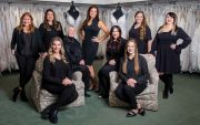 The Sarah s Bridal Gallery staff: (Front, sitting in chairs L to R) Elli Liechty, Sidney Garrett. (Back, L to R): Evelyn Peck, Allie Liechty-Hultman, Deb Canby, Owner Sarah Lauer, Allivia Moore, Jamie Waterhouse, Brittany Walker.