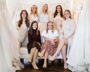 The White Magnolia Atlanta team. On couch (L to R): Co-owners Mallory Thorburn, Kerrie Hileman (founder). Behind couch (L to R): Kelly Malone (director of stores), Shannon Woodill (marketing director), Caroline Rozier (assistant manager), Abby Davis (manager), Audrey Blake (assistant stylist).