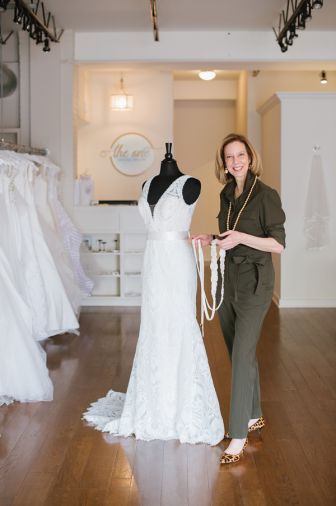 Peggie Donowitz opened The One Bridal Salon in Charlottesville, Va., in January 2018. A former nurse, Donowitz voluntarily closed her store on March 10 to protect her health and the health of her guests. (Credit @JenFariello)