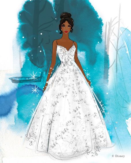 Tiana Platinum Gown from Allure Bridals new Disney Fairy Tales Weddings collection. Tiana Platinum Gown from Allure Bridals new Disney Fairy Tales Weddings collection.