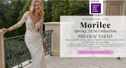 Trudys Brides home page promoting the TrudysxMorilee Pancreatic Cancer dual promotion
