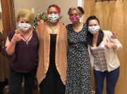 After nearly two months closed, Uptown Bride in Albuquerque, N.M., reopened on May 16. That Saturday, members of the Uptown Bride team – (left to right) Karen, Aliyah, Jazzmine and Stephanie – posed for a quick photo before welcoming guests back into the store. (Courtesy of Uptown Bride)