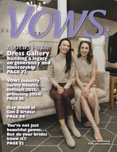 The first issue of 2024 offers insights from VOWS' industry survey, and focuses on Dress Gallery of Wichita