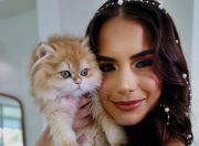 Brides of Florida Model Mary with British longhair Veronica Little.