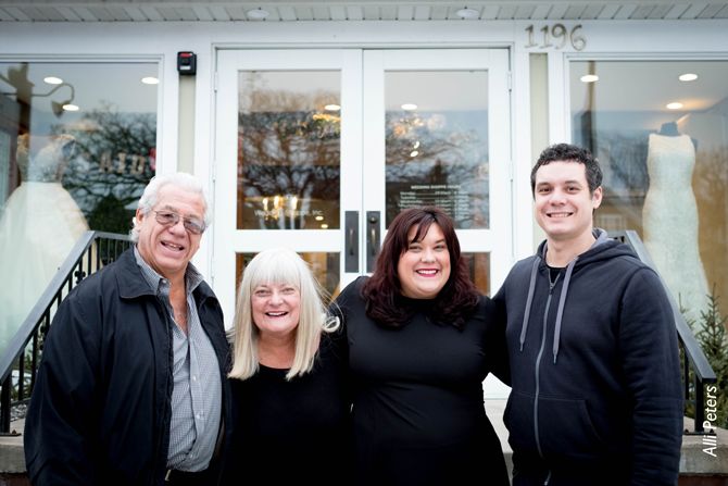 The Wedding Shoppe leadership team includes (left to right) founders Jim and Lois Fritz, store manager Carolyn Taylor and current CEO Jim Fritz.